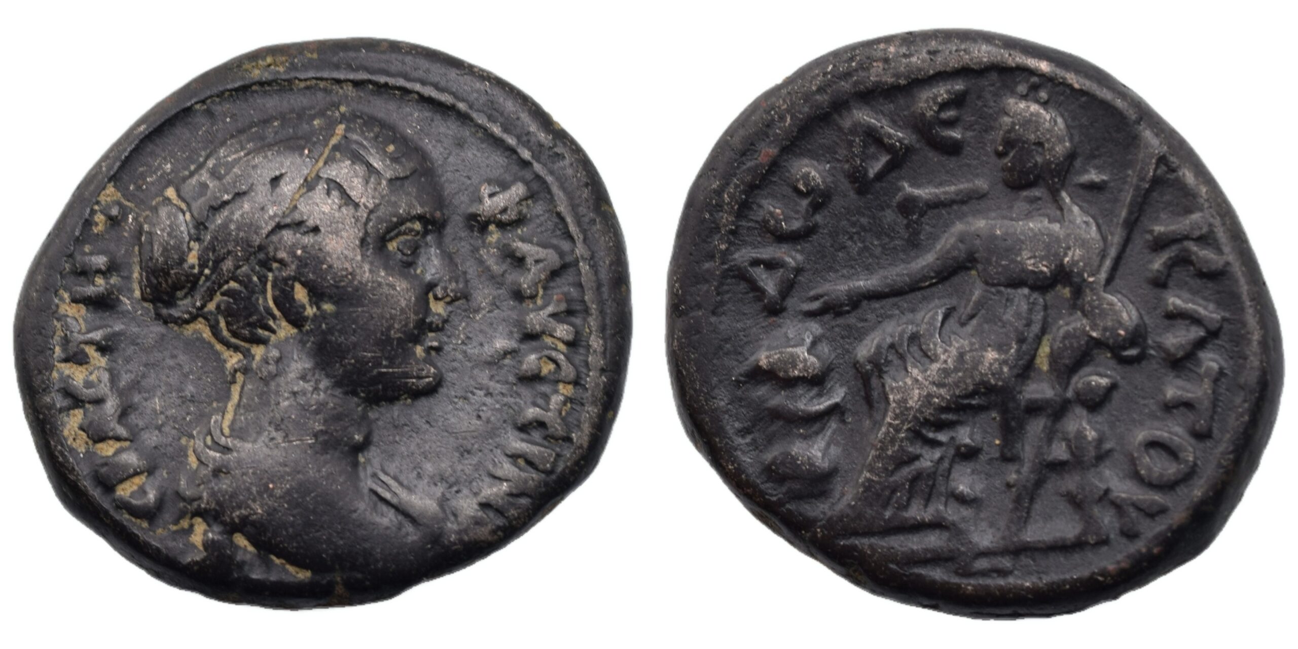 Faustina Junior. Augusta, AD 147-175. BI Tetradrachm. Dated RY 12 of Antoninus Pius. Roman Provincial
EGYPT Alexandria