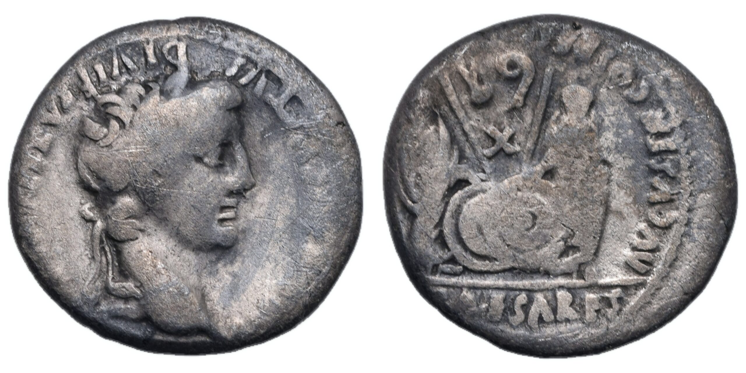 Augustus. 27 BC-AD 14. AR Denarius Lugdunum (Lyon) mint Roman Imperial