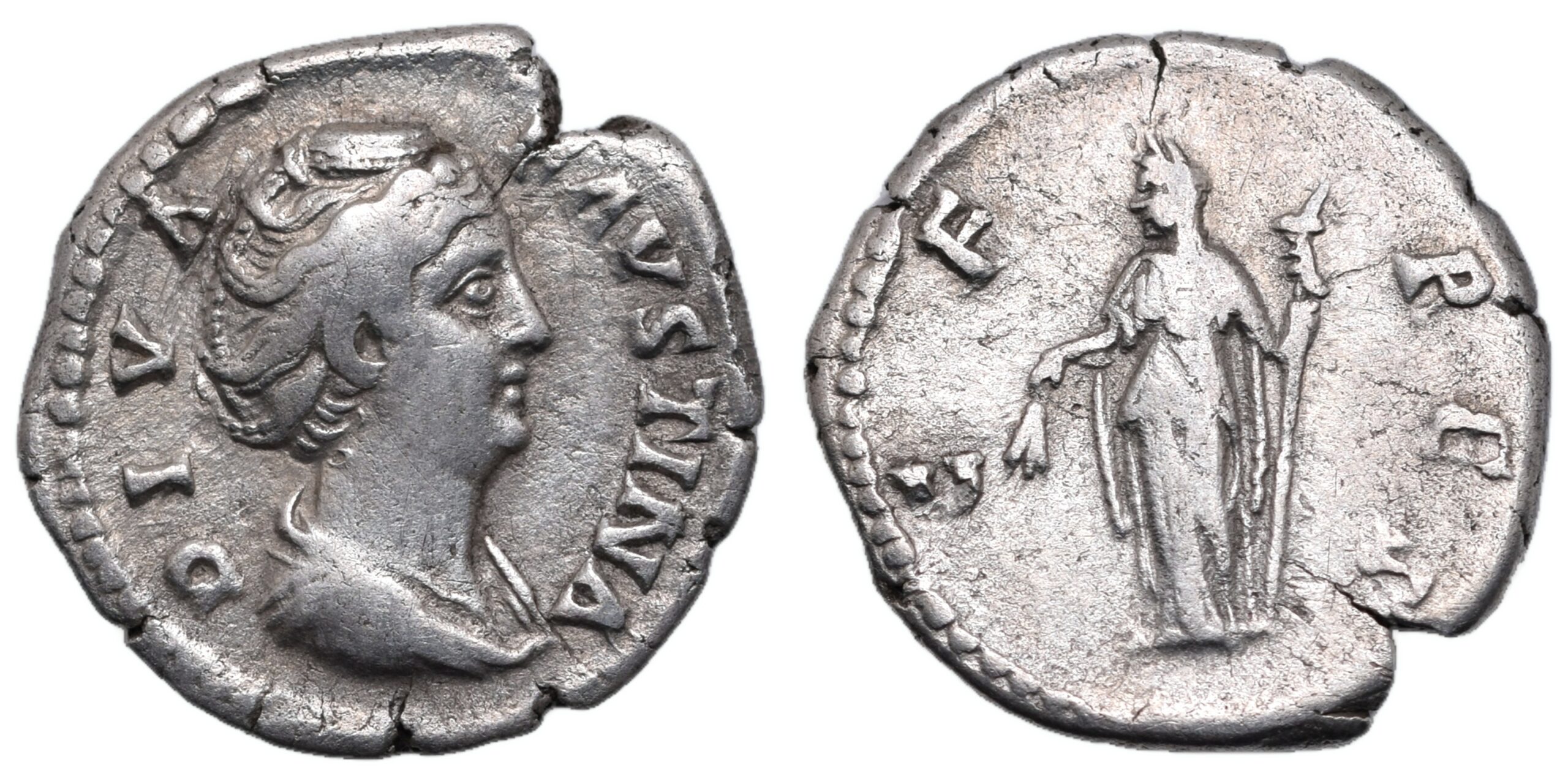 Diva Faustina Junior. Died AD 175/6. AR Denarius Rome mint Roman Imperial