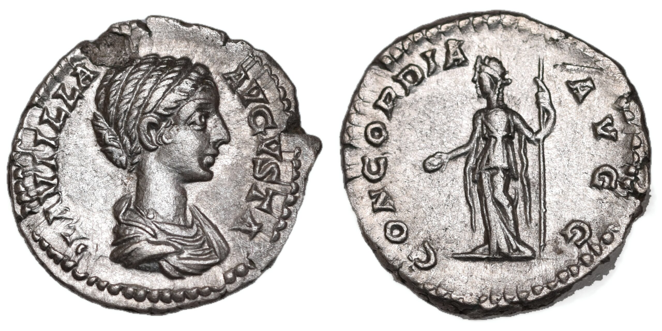 Plautilla. Augusta, AD 202-205. AR Denarius. Rome mint. Roman Imperial
